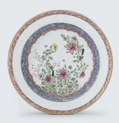 YONGZHENG (1723-35) A FAMILLE ROSE DEEP PLATE